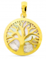 Médaille Arbre de Vie sur nacre ronde (Or jaune 9K)
