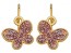 Boucles d'oreilles Papillon paillette rose
