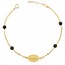Bracelet médaille Miraculeuse boules noires