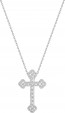Collier Croix Diamants (Or Blanc)