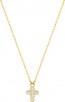 Collier Croix Oxydes (Or Jaune 9K)