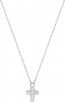 Collier Croix Oxydes (Or Blanc 9K)
