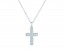 Collier Croix pavée (Or Blanc 9K)