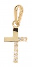 Croix Perlée Diamantée (Or Jaune)