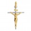 Croix Christ Bicolore (Or Jaune & Blanc)