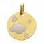 Médaille jeton nuage et étoiles laqués (or jaune)
