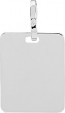 Pendentif Plaque Rectangle (Or Blanc) 