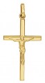 Croix et Christ Fil Biseauté (Or Jaune)