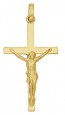 Croix et Christ Fil Plat (Or Jaune)