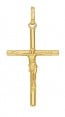 Croix et Christ Fil Rond (Or Jaune)