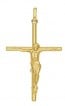 Croix et Christ Fil Rond (Or Jaune)