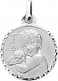 Médaille Agneau de Dieu ciselée (Or blanc)