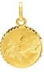 Médaille Ange à l'Oiseau bords ciselés (Or Jaune)