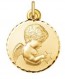 Médaille Ange à l'étoile bord travaillé (Or Jaune 9K)