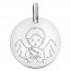 Médaille Ange et la Colombe or blanc 9 carats