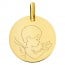 Médaille petit ange à la colombe (Or Jaune)
