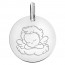 medaille ange endormi or blanc 9 carats
