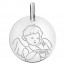 Médaille ange étoile du berger or blanc 9 carats