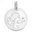 Médaille petit ange à l'étoile or blanc 9 carats