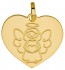 Médaille coeur Ange petite fille (Or Jaune 9K)