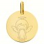 Médaille Ange fille or jaune