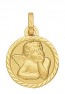 Médaille Ange contour corde (Or Jaune)