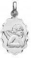 Médaille Ange Ovale (Or Blanc)
