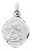 Médaille Ange Ovale (Or Blanc)