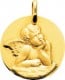 Médaille Ange Pensif en relief (Or Jaune)