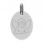 Médaille Ange rêveur Ovale (Or Blanc)