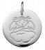 Médaille Angelot Fille sur Nuage (Or Blanc 9K)