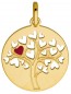 Médaille L'arbre au coeur rouge (Or jaune 9K)