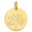 Médaille arbre de vie en fleurs or jaune