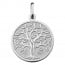 Médaille arbre de vie brillante et sablée or blanc 9 carats