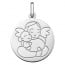 Médaille Ange à l'Enfant (Or blanc 9K)
