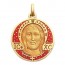 Médaille Christ Email Rouge Opaque  - medaillle bapteme Becker