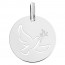 Médaille colombe ajouré or blanc 18k