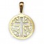 Médaille Croix sur nacre naturelle (Or Jaune 9K)