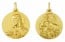 Médaille Scapulaire Vierge au Mont Carmel / Christ en sacré coeur (Or Jaune)