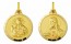Médaille Scapulaire: Vierge du Mont Carmel / Christ sacré coeur Facettée (Or Jaune)