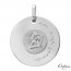 Médaille disque Ange Raphaël (Or Blanc)