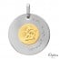 Médaille disque Ange Raphaël deux ors "mon ange gardien"