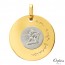 Médaille disque Ange Raphaël (disque en Or Jaune et jeton en Or Blanc)