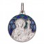 Médaille Emaillée Sainte Rita Bleue (Argent) Martineau