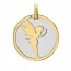 Medaille Fée Clochette (Or Jaune et Acier Gris)