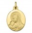 Médaille Madone à l'Enfant Ovale Or Jaune 18 carats