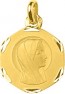 Médaille Vierge au voile bords ciselés (Or Jaune)