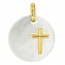 Médaille Nacre Ronde Croix (Or Jaune) 