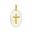 Médaille Croix Or et Nacre ovale (Or Jaune)