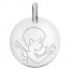 Médaille petit ange à la colombe Or Blanc 18 carats